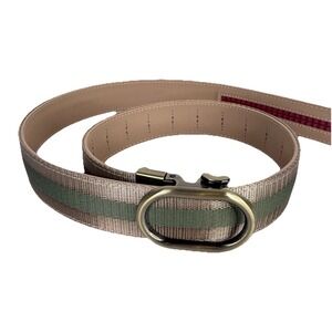Nexbelt 25"-37" Beige Green Golf Belt - No Holes Ratchet Design